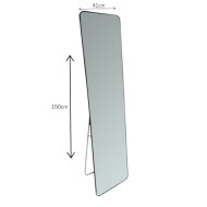 Black shatterproof stand mirrors 150*41 cm