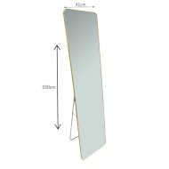 Gold shatterproof stand mirrors 150*41 cm