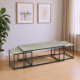 Nesting coffee table set in wood color with iron bases Nesting coffee table set in wood color with iron bases