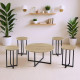 Modern wooden serving table set with iron bases Modern wooden serving table set with iron bases