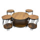 Two-tiered wooden table set in brown wood color Two-tiered wooden table set in brown wood color