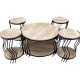 Modern and contemporary beige two-tier wooden table set Modern and contemporary beige two-tier wooden table set