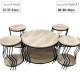 Modern and contemporary beige two-tier wooden table set Modern and contemporary beige two-tier wooden table set