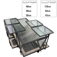 طقم طاولات دورين زجاج عصري باللون خشبي