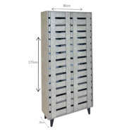 Long wooden shoe rack, gray, 170 cm