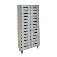 Long wooden shoe rack, gray, 170 cm