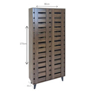 Long wooden shoe rack, brown color, 170 cm