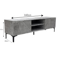 160cm grey patterned wood plasma table