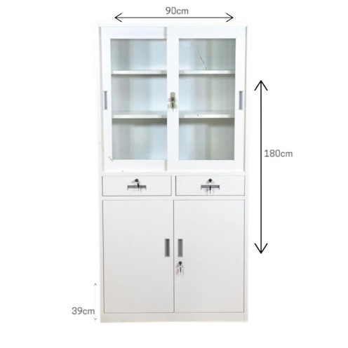 2-door white office file cabinet