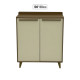 Beige and brown two-door wooden wardrobe, 100*80cm