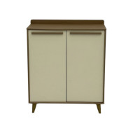 Beige and brown two-door wooden wardrobe, 100*80cm