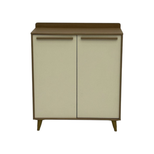 Beige and brown two-door wooden wardrobe, 100*80cm