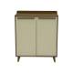 Beige and brown two-door wooden wardrobe, 100*80cm