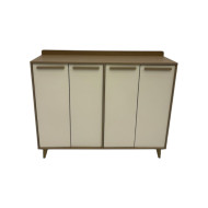 4-door wooden wardrobe in beige and brown, 120 x 100 cm