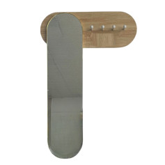 Stylish and modern clothes hanger with oval mirror