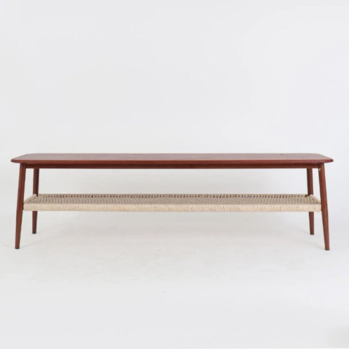 Nasmat TV table, wood and fabric, modern shape, 160 cm Nasmat TV table, wood and fabric, modern shape, 160 cm