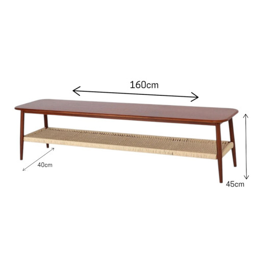 Nasmat TV table, wood and fabric, modern shape, 160 cm Nasmat TV table, wood and fabric, modern shape, 160 cm