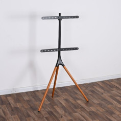 Floor TV Stand, Studio TV Stand, Adjustable TV Stand for 45 55 65 Inch LED OLED with Swivel Base Height 140cm