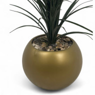 A tall cactus artificial tree with a golden tub and thin leaves