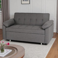 A luxurious and modern sofa bed in dark gray