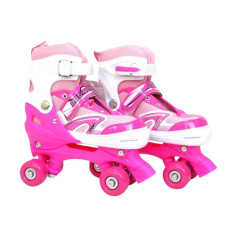 4-wheel skate shoes in various colors and sizes