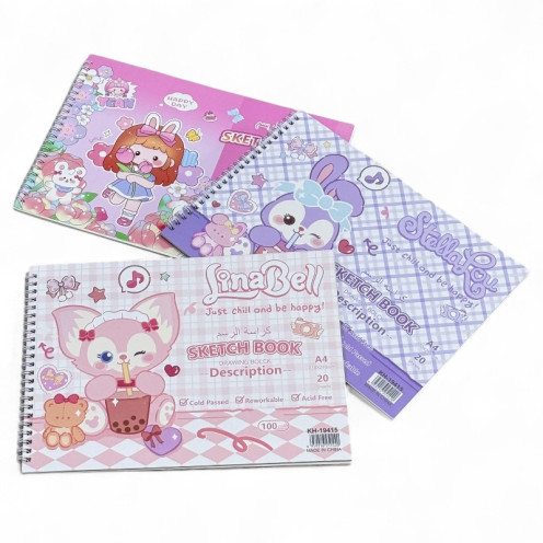 Drawing book for girls with a wire for each piece in several colors