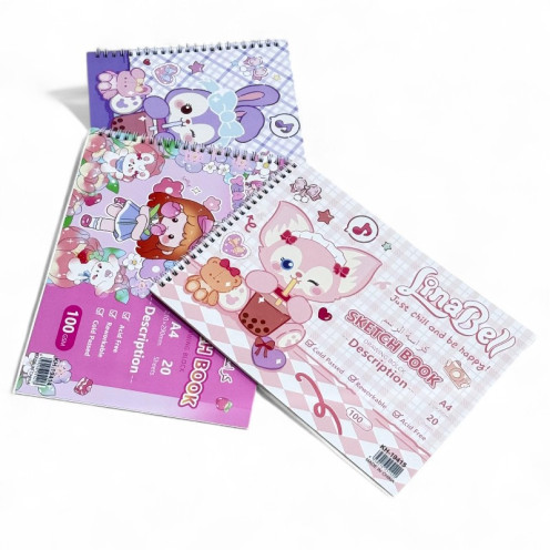 Drawing book for girls with a wire for each piece in several colors