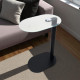 Single service table with black glass top, size 24*37*56 cm, in several colors and shapes