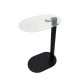 Single service table with black glass top, size 24*37*56 cm, in several colors and shapes