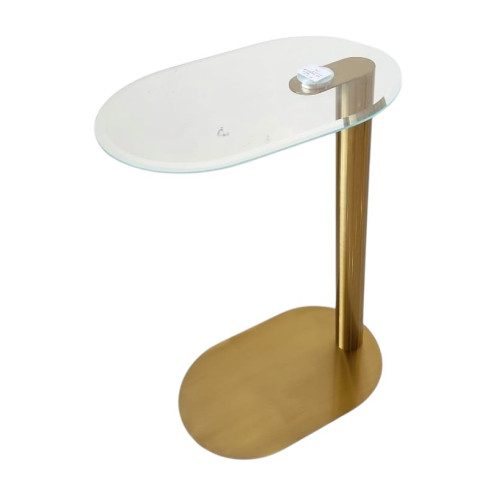 Single service table with black glass top, size 24*37*56 cm, in several colors and shapes