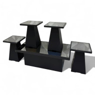 1+4 black set with new mirrors and iron bases