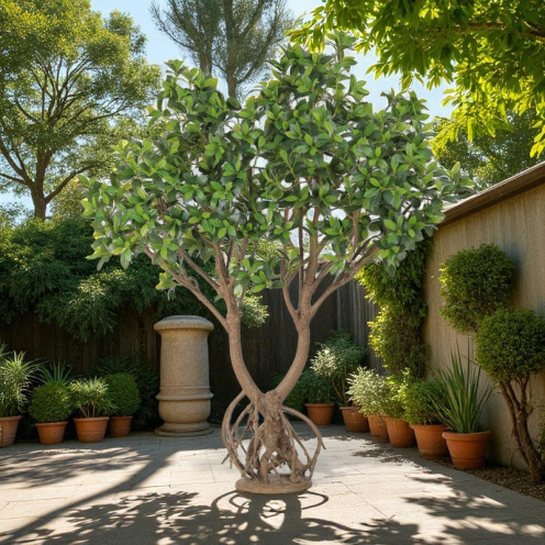 Naturally growing lemon tree with dense green leaves, 200cm tall