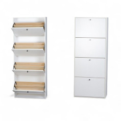 Sturdy and modern white 4-drawer shoe cabinet