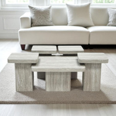 A modern and elegant wooden hospitality table set of 5 pieces