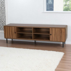 Modern plasma table with shelves, distinctive design, 163 cm, brown