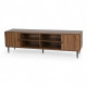 Modern plasma table with shelves, distinctive design, 163 cm, brown