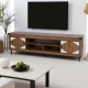 Modern TV table with modern doors in white, 160 cm Modern TV table with modern doors in white, 160 cm