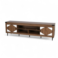 Modern TV table with modern doors in white, 160 cm