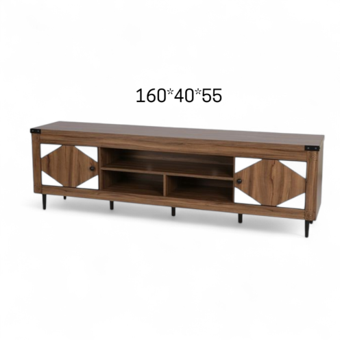 Modern TV table with modern doors in white, 160 cm Modern TV table with modern doors in white, 160 cm