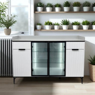 Modern and contemporary white multi-purpose buffet cabinet - 95X40X140 cm
