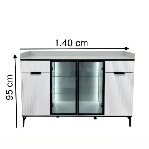 Modern and contemporary white multi-purpose buffet cabinet - 95X40X140 cm Modern and contemporary white multi-purpose buffet cabinet - 95X40X140 cm