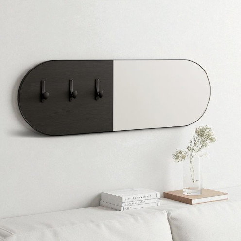 Modern Black 90x30 Mirror with Hanger