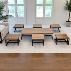 Table de sol moderne 6+1 en bois marron