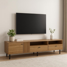 Plasma table / TV table, brown, modern and elegant shape, 180 cm