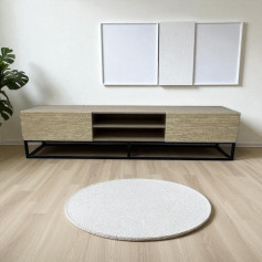 Plasma TV table with an elegant and sophisticated design in beige, 160 cm