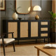 Modern black wooden wardrobe with luxurious design and multiple drawers, 160 cm Modern black wooden wardrobe with luxurious design and multiple drawers, 160 cm