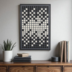 Black wall painting with beautiful dots, 120*80 cm