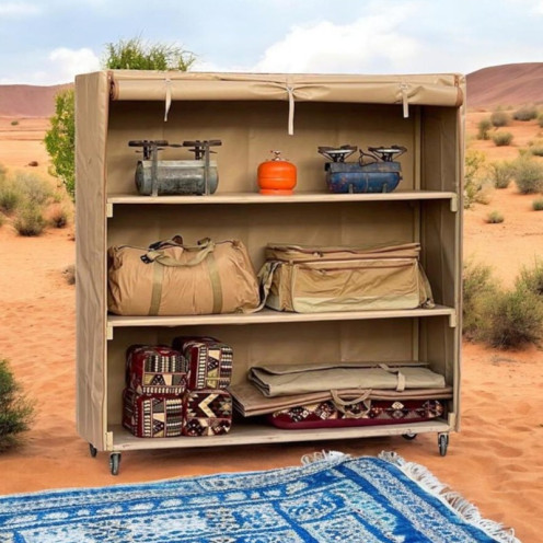  دولاب تخزين متعدد الاستخدامات مترين x مترين باللون البني 