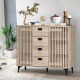 Modern and contemporary design buffet cabinet with four drawers in wood color