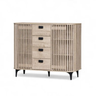 Modern and contemporary design buffet cabinet with four drawers in wood color